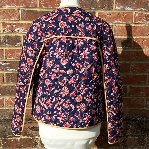 BNWT Thought Size 8 100% Organic Cotton Floral Paisley Print Open Jacket Trim - Picture 3 of 15